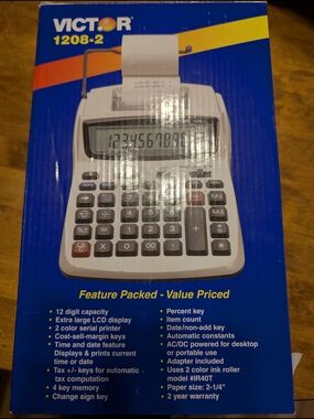 Victor 1208-2 Printing Calculator in White and Black